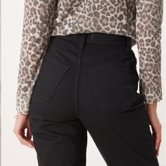 Abercrombie The '90s Straight Ultra High Rise Jeans Black CURVE LOVE Size 37 24S - Picture 4 of 16